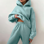 Luxe Velour Women's Loungewear Set Hoodie And Joggers Kangaroo Pocket Premium