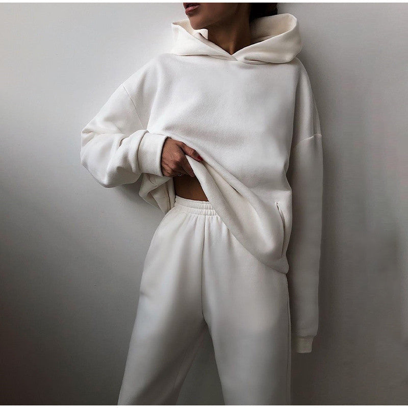 Luxe Velour Women's Loungewear Set Hoodie And Joggers Kangaroo Pocket Premium