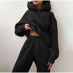 Luxe Velour Women's Loungewear Set Hoodie And Joggers Kangaroo Pocket Premium
