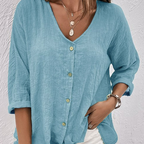 Mila V Neck Fall Shirt For Women Luxe Cotton Collection Signature