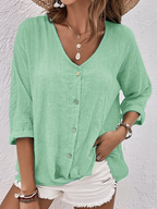 Mila V Neck Fall Shirt For Women Luxe Cotton Collection Signature