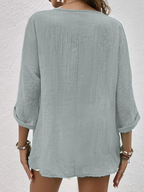 Mila V Neck Fall Shirt For Women Luxe Cotton Collection Signature