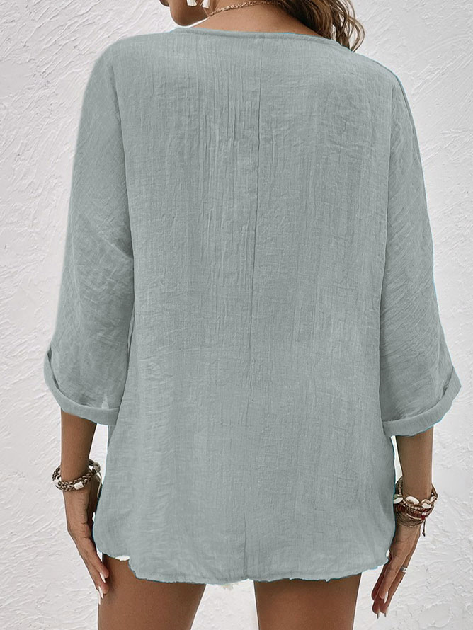 Mila V Neck Fall Shirt For Women Luxe Cotton Collection Signature