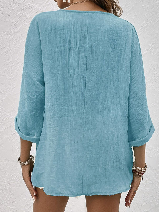 Mila V Neck Fall Shirt For Women Luxe Cotton Collection Signature
