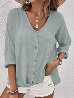 Mila V Neck Fall Shirt For Women Luxe Cotton Collection Signature