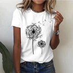 Dandelion Floral Collection Casual T Shirt For Women Exclusive Edition