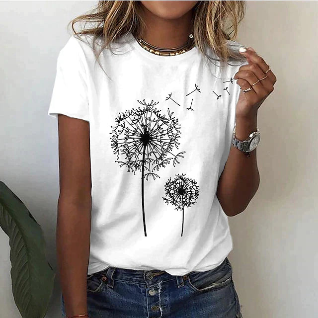 Dandelion Floral Collection Casual T Shirt For Women Exclusive Edition