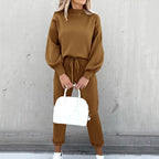Women's Loungewear Set Luxe Lounge Exclusive Balloon Sleeve Top and Drawstring Trousers