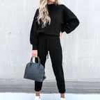 Women's Loungewear Set Luxe Lounge Exclusive Balloon Sleeve Top and Drawstring Trousers