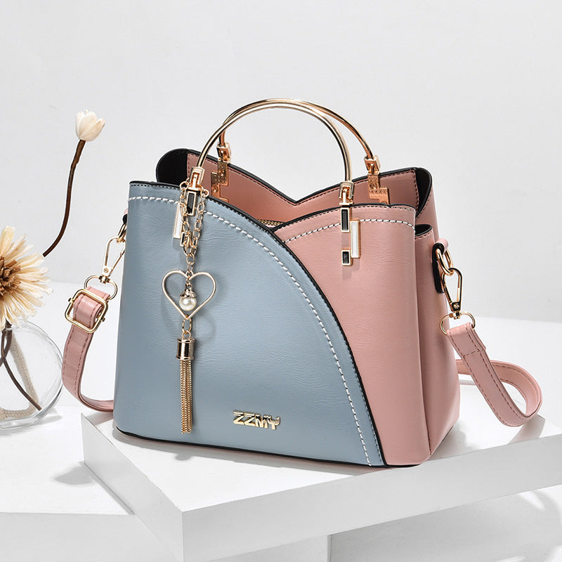 Women's Handbag Colour-Block Collection With Polished Metal Handles Limited Edition