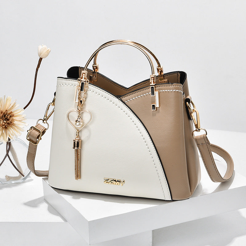 Women's Handbag Colour-Block Collection With Polished Metal Handles Limited Edition